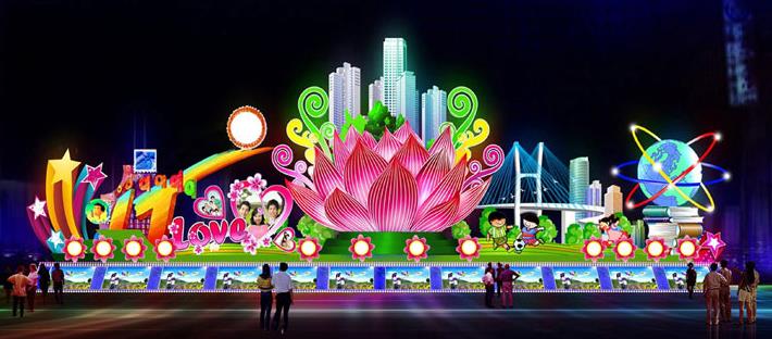2019文明城市彩灯设计